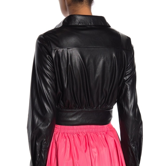 NWT: TOV Cropped Faux Leather Jacket - Picture 2 of 6